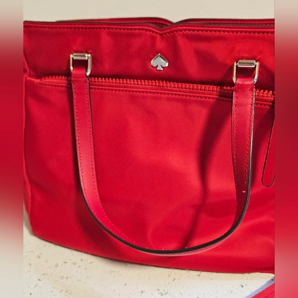 Kate Spade Red Nylon Medium Satchel Purse - Picture 10 of 10